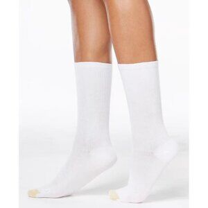 Gold Toe Womens Shoe Size 8-13 3-Pk Non-Binding Short Crew Socks in White 153